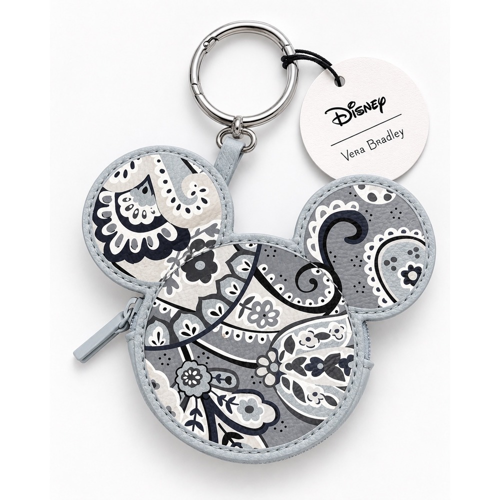 Vera Bradley Disney Mickey Mouse Piccadilly Paisley Zip Bag Charm NWT